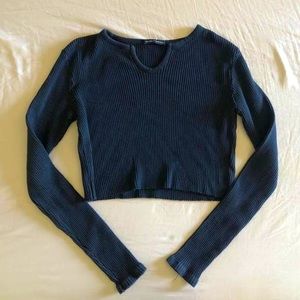 Brandy Melville navy rubbed long sleeve NWT